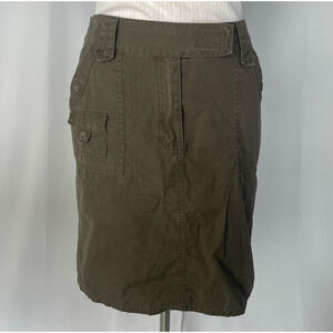 Cargo Mini Skirt Size 8 Olive Green Low Rise Cotton Y2K Fairy Grunge Gorp Casual